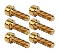 TC4 6 pièces/boîte vis de guidon VTT tige Riser boulons accessoires M15x16 (Or)