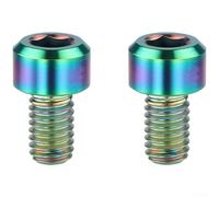 TC4 Lot de 2 vis de fixation en alliage M6 x 10 mm avec revêtement PVD, boulons de frein à douille hexagonale pour vélos pliants de route et de montagne