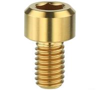 TC4 Vis de fixation de collier de frein en V en alliage M6 x 10 mm avec revêtement PVD, boulons de frein à douille hexagonale pour vélos pliants de route et de montagne (doré)
