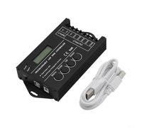 TC420 Contrôleur d'affichage LED RVB à temps programmable avec écran de 1,4", 5 canaux de sortie DC12-24 V, luminosité et vitesse réglables pour un usage commercial ou domestique