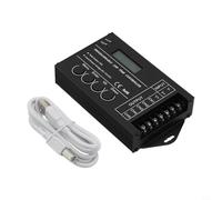 TC420 Contrôleur d'affichage LED RVB programmable avec 5 canaux de sortie DC12-24 V pour module de bande LED, noir