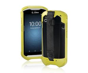 TC51 TC52 TC56 TC57 TC510K Étui avec dragonne - Protection et ergonomique pour lecteurs de codes-barres Zebra SG-TC5X-EXO1-01 SG-TC5X-EXONHS-01 (jaune)