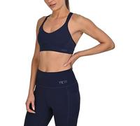 TCA Brassière de Sport à Impact Moyen à Élevé pour Femmes avec Coussinets Amovibles, sans Armature sans Couture Dos Nageur Support Confort Bretelles Ajustables - Blu Fonce, L