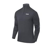 TCA Cloud Fleece Veste Thermique Running Gilet Polaire avec Poche Zippée et Fermeture Éclair Mi-Poitrine pour Homme - Gris Clair, S