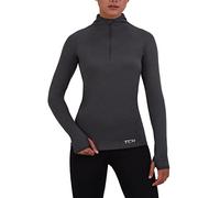 TCA Cloud Fleece Veste Thermique Running Gilet Polaire avec Poche Zippée et Fermeture Éclair Mi-Poitrine pour Femme - Gris Clair, M