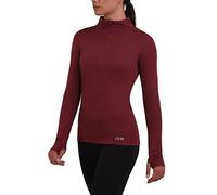 TCA Cloud Fleece Veste Thermique Running Gilet Polaire avec Poche Zippée et Fermeture Éclair Mi-Poitrine pour Femme - Cabernet, S