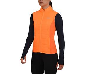 TCA Excel Runner Doudoune de Course à Pied Légère Gilet Sans Manche Bodywarmer avec Poches Zippées pour Femme - Orange, L