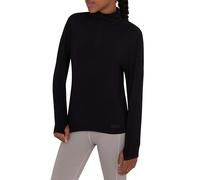 TCA Fusion T-Shirt de Sport et Running Léger Tee-Shirt Manches Longues Quickdry avec Fermeture Éclair Mi-Poitrine pour Fille - Noir, 6-8 Ans