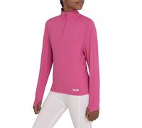 TCA Fusion T-Shirt de Sport et Running Léger Tee-Shirt Manches Longues Quickdry avec Fermeture Éclair Mi-Poitrine pour Fille - Rose, 8-10 Ans