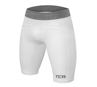 TCA Garçon Pro Performance Collant de Compression Short pour Course - Pro White (Blanc), M Garçon (8 à 10 Ans)