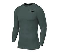 TCA Garçon Pro Performance Maillot de Compression Manches Longues Col Roulé - Vert Foncé, 10-12 Ans
