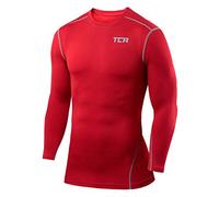 TCA Homme Pro Performance Maillot de Compression Manches Longues Col Roulé - Blanc, L Homme - Rouge (Ancien), M