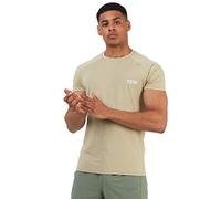 TCA Homme Stamina T-Shirt de Course léger à Manches Courtes avec Poche zippée - Beige, L