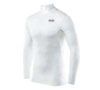TCA HyperFusion sous T-Shirt Manches Longues Couche de Base de Compression pour Homme - Col Rond/Col Montant - Blanc Col Montant, XL