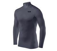 TCA HyperFusion sous T-Shirt Manches Longues Couche de Base de Compression pour Homme - Col Rond/Col Montant - Gris Foncé, M