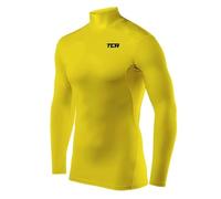 TCA HyperFusion sous T-Shirt Manches Longues Couche de Base de Compression pour Homme - Col Rond/Col Montant - Jaune, L