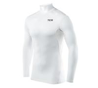 TCA HyperFusion sous T-Shirt Manches Longues Couche de Base de Compression pour Homme - Col Rond/Col Montant - Blanc Col Montant, L