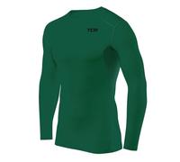 TCA HyperFusion sous T-Shirt Manches Longues Couche de Base de Compression pour Homme - Col Rond/Col Montant - Vert, M