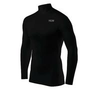 TCA HyperFusion sous T-Shirt Manches Longues Couche de Base de Compression pour Homme - Col Rond/Col Montant - Noir - Col Montant, M