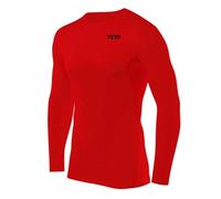 TCA HyperFusion sous T-Shirt Manches Longues Couche de Base de Compression pour Homme - Col Rond/Col Montant - Rouge, XXL