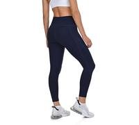 TCA Leggings 7/8 Taille Haute pour Femmes - Leggings Ultra Doux avec Contrôle du Ventre et 2 Poches Latérales Ouvertes pour la Course, la Gym et Le Yoga -Navy Blazer, S