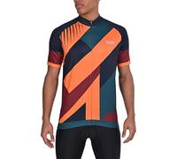TCA Maillot de Cyclisme Homme All-Day - Maillot Léger à Manches Courtes - Maillot de Vélo avec Coupe Athlétique et 3 Poches Arrières pour Cyclisme - Orange Graphic, S