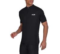 TCA Maillot de Cyclisme Homme All-Day - Maillot Léger à Manches Courtes - Maillot de Vélo avec Coupe Athlétique et 3 Poches Arrières pour Cyclisme - Black Stealth, L
