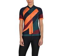 TCA Maillot de Cyclisme pour Femme Maillot léger à Manches Courtes pour vélo - Coupe athlétique avec 3 Poches arrière pour Cyclisme - Orange Graphic, M