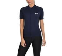 TCA Maillot de Cyclisme pour Femme Maillot léger à Manches Courtes pour vélo - Coupe athlétique avec 3 Poches arrière pour Cyclisme - Navy Blazer, L