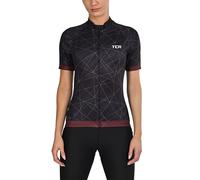 TCA Maillot de Cyclisme pour Femme Maillot léger à Manches Courtes pour vélo - Coupe athlétique avec 3 Poches arrière pour Cyclisme - Black Graphic, S