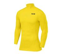 TCA Pro Performance T-Shirt de Compression Couche de Base Manches Longues pour Le Sport Tee-Shirt Thermique Garçon - Jaune, S Garçon (6 à 8 Ans)