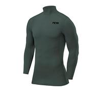 TCA Pro Performance T-Shirt de Compression Couche de Base Manches Longues pour Le Sport Tee-Shirt Thermique Garçon - Vert Foncé, L Garçon (10 à 12 Ans)