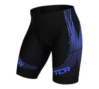 TCA Short Cycliste rembourré pour Homme Slipstream, séchage Rapide, Respirant et antidérapant avec Poche zippée à l'arrière - Short Cycliste idéal pour Homme - Vêtements de Cyclisme - Noir/Bleu, S