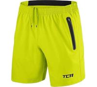 TCA Short Homme Sport - Short Running Homme Léger Elite Tech - Short Sport Homme avec Poches Zippées - Vert Clair, L