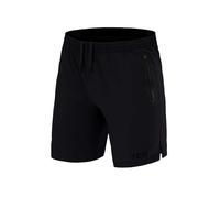 TCA Short Sport Homme Court - Short Homme Sport avec Poche Zipée - Bermuda de Running Léger Elite Tech Pas Cher - Vêtement en Polyester - Musculation - Fitness s - Noir, L