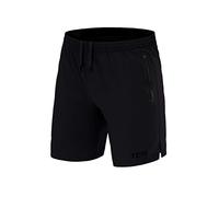 TCA Short Sport Homme Court - Short Homme Sport avec Poche Zipée - Bermuda de Running Léger Elite Tech Pas Cher - Vêtement en Polyester - Musculation - Fitness s - Noir, XL