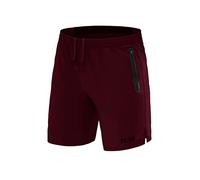 TCA Short Sport Homme Court - Short Homme Sport avec Poche Zipée - Bermuda de Running Léger Elite Tech Pas Cher - Vêtement en Polyester - Musculation - Fitness s - Marron Foncé, L