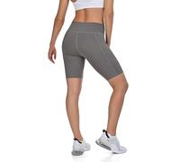 TCA Shorts de Yoga Taille Haute pour Femmes - Shorts de Cyclisme Ultra Doux avec Contrôle du Ventre et 2 Poches Latérales Ouvertes pour la Course, la Gym et l'Entraînement - Charcoal/Grey, L