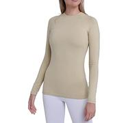 TCA SuperThermal Maglia Termica Donna Manica Lunga - Intimo Termico Donna Invernale - Maglietta Termica Sportiva - Maglie Termiche - Maglia Intima Quickdry - Beige, XL