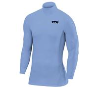 TCA SuperThermal T-Shirt Thermique Manches Longues Couche de Base de Compression pour Le Football et la Course pour Homme - Bleu Clair, M