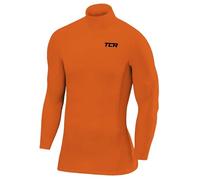 TCA SuperThermal T-Shirt Thermique Manches Longues Couche de Base de Compression pour Le Football et la Course pour Homme - Orange, M