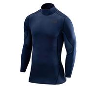 TCA SuperThermal T-Shirt Thermique Manches Longues Couche de Base de Compression pour Le Football et la Course pour Homme - Bleu Foncé, XXL Homme