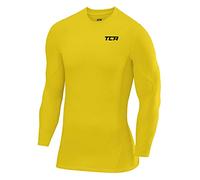 TCA SuperThermal T-Shirt Thermique Manches Longues Couche de Base de Compression pour Le Football et la Course pour Homme - Jaune, XL