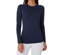 TCA T-Shirt Thermique Femme Manche Longue - Haut de Sport Performance - Sous Couche de Base pour la Course ou la Musculation - Bleu Foncé, M