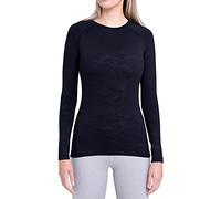 TCA T-Shirt Thermique Femme Manche Longue - Haut de Sport Performance - Sous Couche de Base pour Course ou Musculation - Noir (Camouflage), S