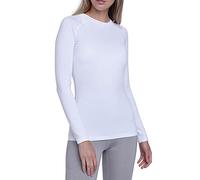 TCA T-Shirt Thermique Femme Manche Longue - Haut de Sport Performance - Sous Couche de Base Pour la Course ou la Musculation - Blanc, M