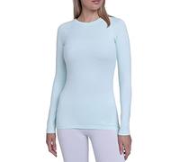 TCA T-Shirt Thermique Femme Manche Longue - Haut de Sport Performance - Sous Couche de Base pour la Course ou la Musculation - Bleu Clair, M