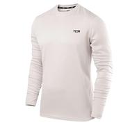 TCA Tee Shirt Manches Longues Homme - Sport Element avec Col Haut pour Running, Musculation, Course - Quickdry - Blanc, XXL