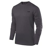 TCA Tee Shirt Manches Longues Homme - Sport Element Avec Col Haut Pour Running Musculation Course - Quickdry - Gris, M