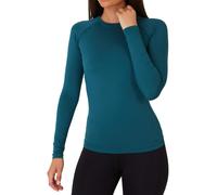 TCA Tshirt Thermique Femme Manche Longue - T Shirt Thermique Femme Haut Thermique Femme de Sport - sous Couche de Base Performance pour la Course ou la Musculation - Bleu, S